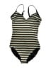 Gottex Chevron-herringbone Gold One Piece Swimsuit Size 14 - photo 1