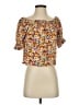 Amour Vert 100% Viscose Yellow Short Sleeve Blouse Size XS - photo 1