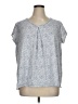 Ellos 100% Cotton Blue Gray Short Sleeve Blouse Size 1X - photo 1