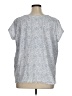 Ellos 100% Cotton Blue Gray Short Sleeve Blouse Size 1X - photo 2