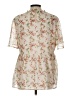 Roolee 100% Polyester Ivory Short Sleeve Blouse Size L - photo 2