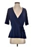 Susan Graver Blue Short Sleeve Blouse Size XS - photo 1