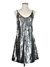 Allegra K 100% Polyester Metallic Silver Cocktail Dress Size S - photo 1