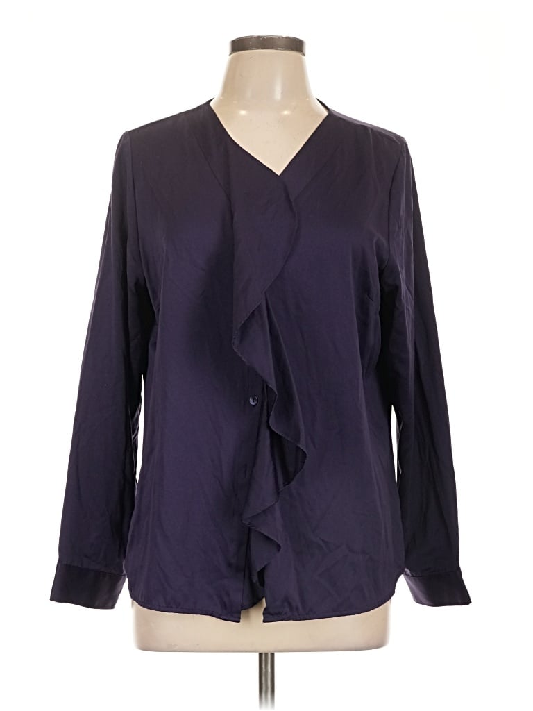 Pre-owned Coldwater Creek Long Sleeve Blouse In Purple