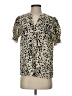 Shein Animal Print Ivory Short Sleeve Blouse Size 4 - photo 1