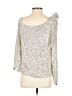 CeCe 100% Nylon Metallic Silver 3/4 Sleeve Blouse Size S - photo 2