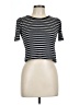 Assorted Brands Stripes Black Short Sleeve Turtleneck Size L - photo 1
