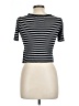 Assorted Brands Stripes Black Short Sleeve Turtleneck Size L - photo 2