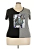 Urban Rose Graphic Gray Short Sleeve Top Size 3X - photo 1