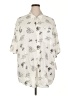 Lularoe 100% Rayon Print Ivory 3/4 Sleeve Button-Down Shirt Size 3X - photo 1