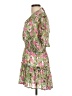 Assorted Brands 100% Polyester Tropical Green Pink Casual Dress Size L (estimated) - photo 5