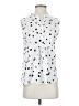 Ann Taylor LOFT 100% Rayon Polka Dots White Sleeveless Button-Down Shirt Size S - photo 1