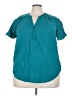 Torrid Teal Short Sleeve Blouse Size 3X Plus (3) - photo 1