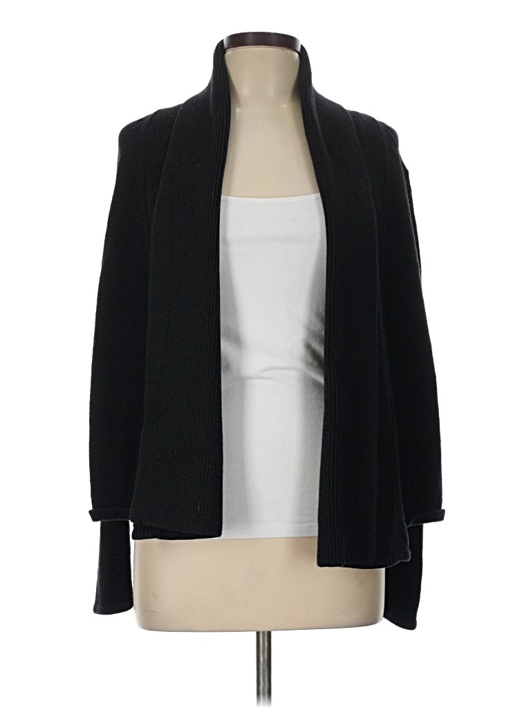 Pre-owned Theory Wool Cardigan Sweater In Black