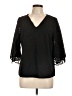 Shein Black 3/4 Sleeve Blouse Size L - photo 1