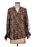 Vince Camuto 100% Polyester Animal Print Brown Long Sleeve Blouse Size S - photo 1