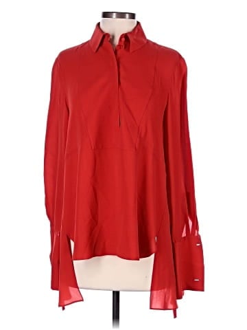 Alexander McQueen Long Sleeve Silk Top (view 1)