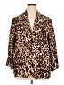 MULTIPLES Animal Print Brown Blazer Size 1X - photo 1