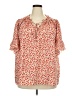 Max Studio Orange Red Short Sleeve Blouse Size 5X (estimated) - photo 1