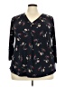 Beacon Black 3/4 Sleeve Blouse Size 3X - photo 1