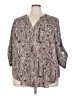 Torrid 100% Polyester Animal Print Brown 3/4 Sleeve Blouse Size 3X Plus (3) - photo 1