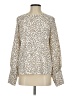 Express 100% Polyester Animal Print Ivory Long Sleeve Blouse Size S - photo 1