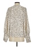 Express 100% Polyester Animal Print Ivory Long Sleeve Blouse Size S - photo 2