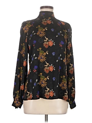 Tucker Long Sleeve Silk Top (view 1)