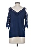 Shein 100% Polyester Blue 3/4 Sleeve Blouse Size 4 - photo 2