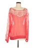 Leifnotes 100% Viscose Pink Red Long Sleeve Blouse Size 6 - photo 1