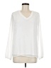 Mango 100% Polyester White Long Sleeve Blouse Size 6 - photo 1