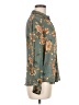 Zara Basic 100% Polyester Floral Teal Green Long Sleeve Blouse Size M - photo 4