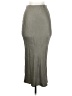 MNG Solid Gray Casual Skirt Size XS - photo 1