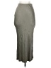 MNG Solid Gray Casual Skirt Size XS - photo 2