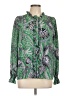 Charter Club 100% Polyester Paisley Green Long Sleeve Blouse Size L - photo 1