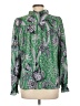 Charter Club 100% Polyester Paisley Green Long Sleeve Blouse Size L - photo 2