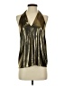 Haute Hippie 100% Polyester Metallic Gold Sleeveless Blouse Size XS - photo 1