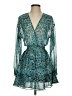 Zara 100% Polyester Paisley Teal Cocktail Dress Size S - photo 1