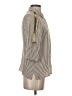 AS by DF 100% Viscose Stripes Tan 3/4 Sleeve Button-Down Shirt Size XS - photo 4