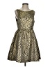 Esley Animal Print Gold Cocktail Dress Size S - photo 1
