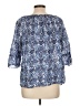Milly 100% Cotton Blue 3/4 Sleeve Blouse Size L - photo 2