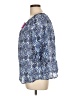 Milly 100% Cotton Blue 3/4 Sleeve Blouse Size L - photo 5