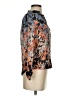 BCBGMAXAZRIA 100% Silk Floral Black Silver 3/4 Sleeve Silk Top Size XXS - photo 4