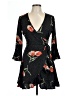 Influence 100% Polyester Floral Black Cocktail Dress Size 10 - photo 1