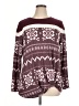 Maurices Print Burgundy Pullover Sweater Size 0X - photo 1