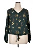 Tua 100% Polyester Green Long Sleeve Blouse Size XL - photo 1
