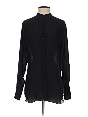 Nili Lotan Long Sleeve Silk Top (view 1)