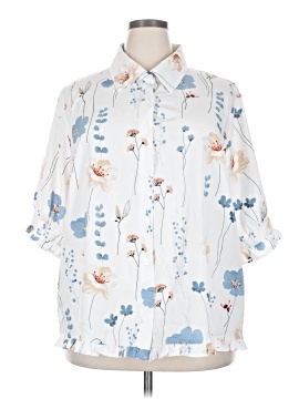 Shein Curve 3/4 Sleeve Button Down Shirt