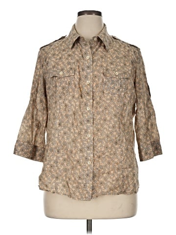 Liz Claiborne 3/4 Sleeve Button-Down Shirt (view 1)