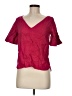 Massimo Dutti Burgundy Short Sleeve Blouse Size 6 - photo 1